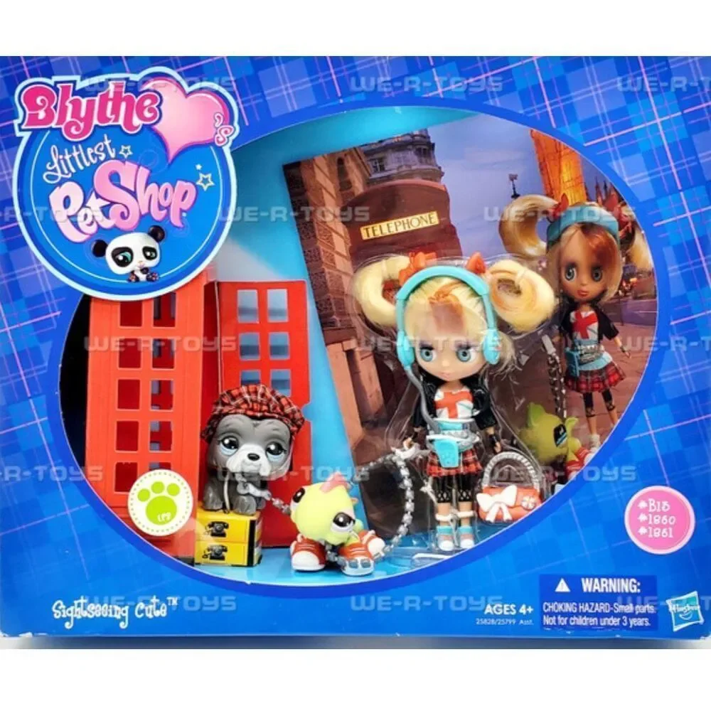 Blythe Love's Littlest Pet Shop Sight Seeing Cute London Doll Set 2010 Hasbro NE